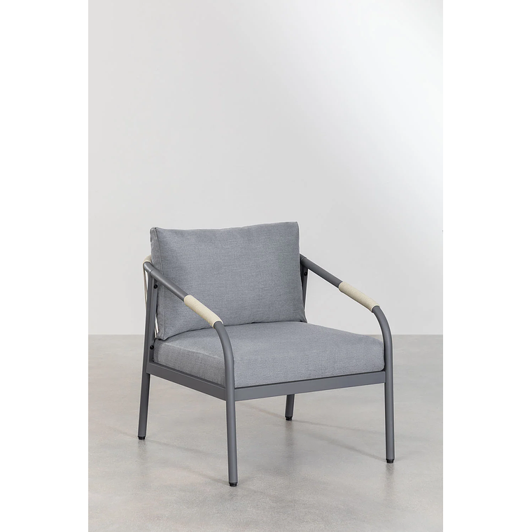 Terraza de Jardín en Aluminio y Madera de Acacia Basper Gris Grafito 7