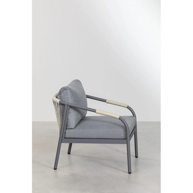 Terraza de Jardín en Aluminio y Madera de Acacia Basper Gris Grafito 8