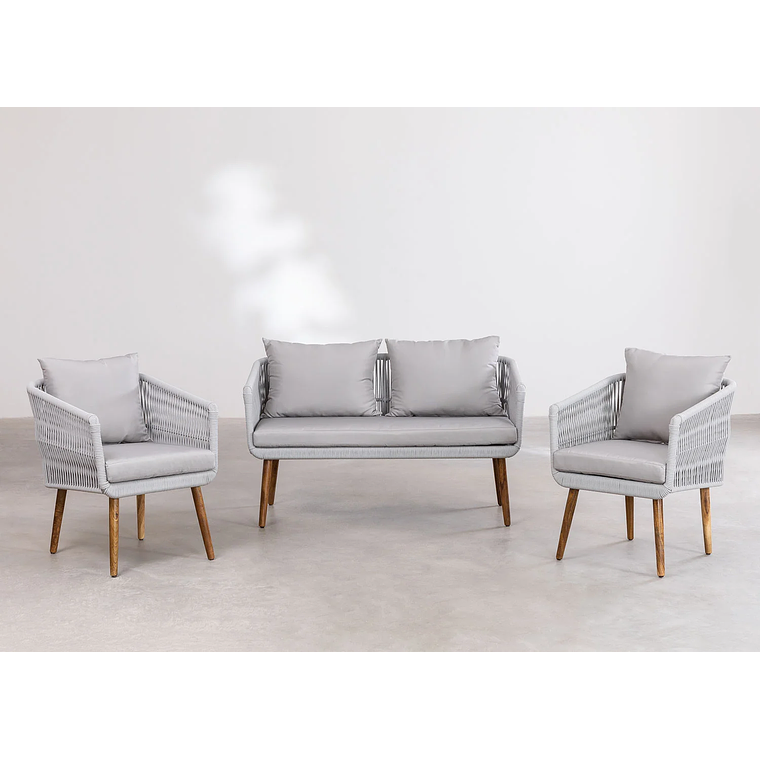 Terraza de Jardín 4 plazas Barker Style Gris 1