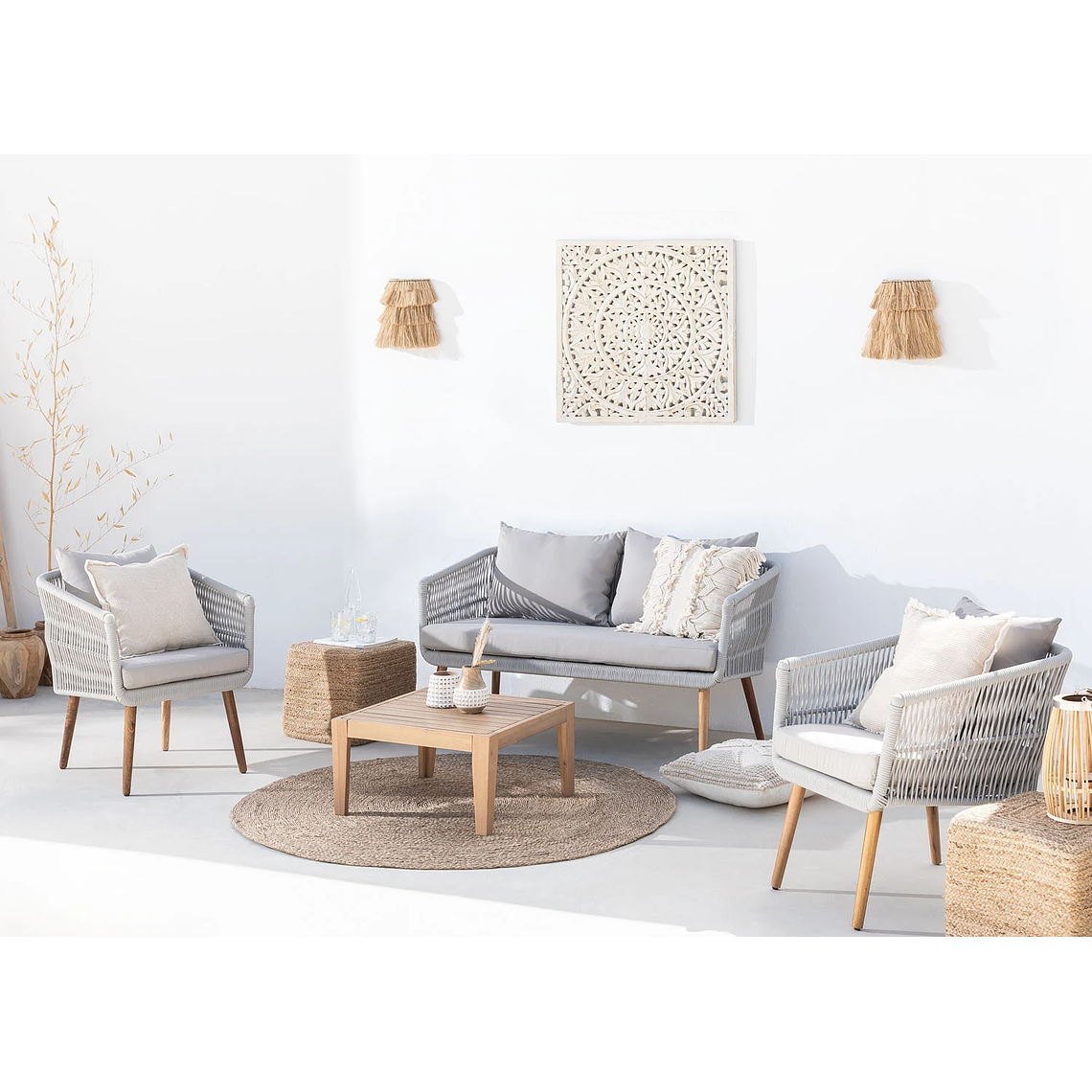 Terraza de Jardín 4 plazas Barker Style Gris 2