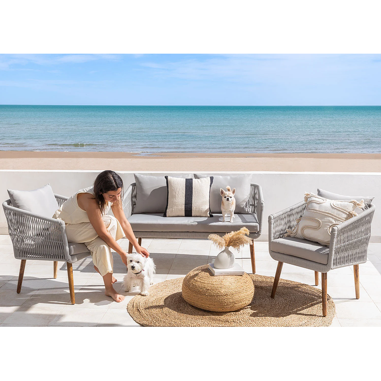 Terraza de Jardín 4 plazas Barker Style Gris 15