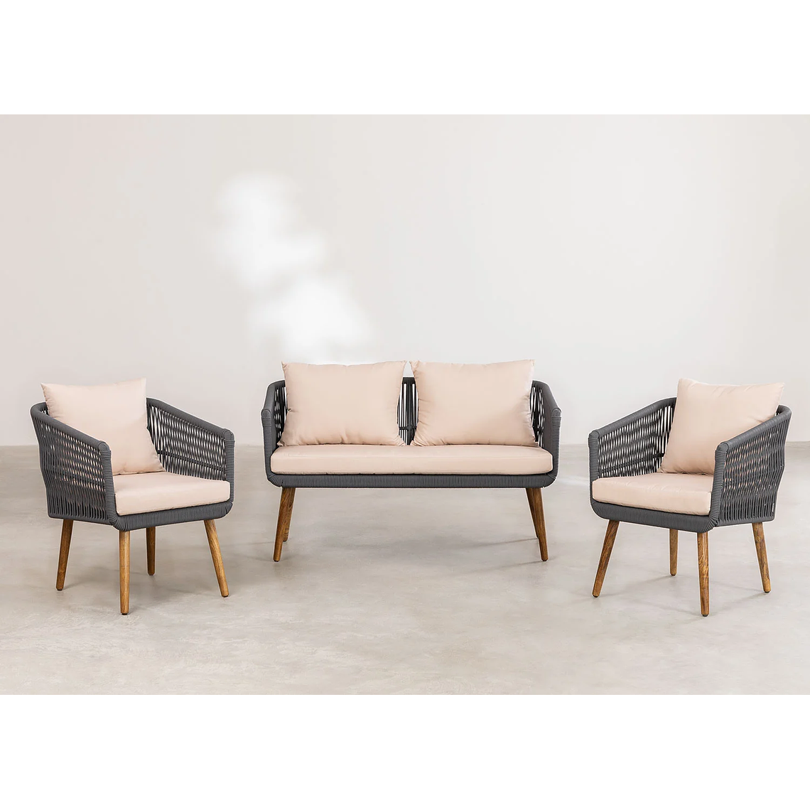 Terraza de Jardín 4 plazas Barker Style Gris Army  2