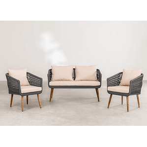 Terraza de Jardín 4 plazas Barker Style Gris Army 