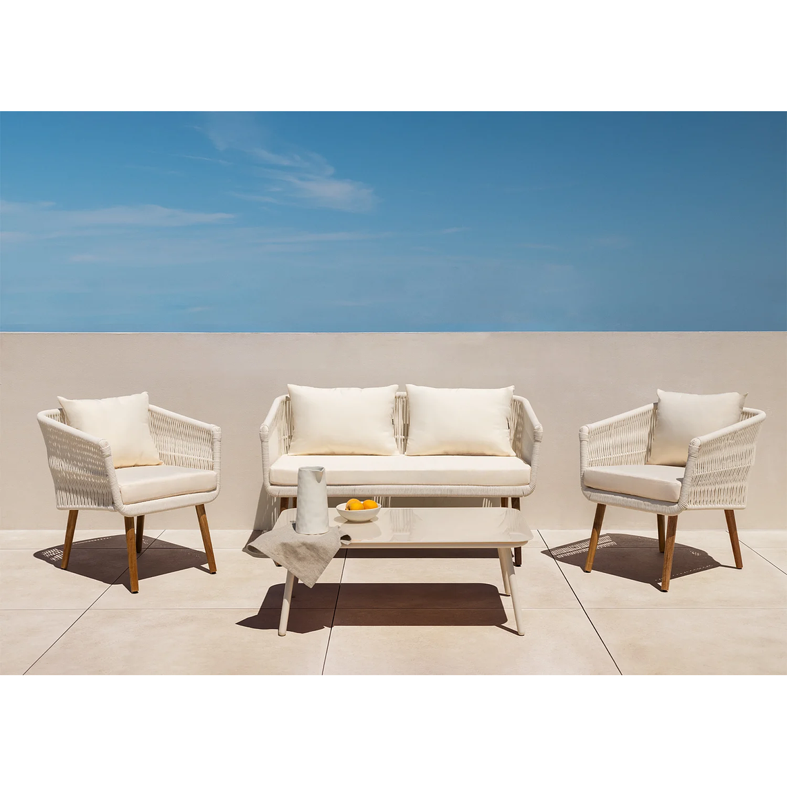 Terraza de Jardín 4 plazas Barker Style Blanco Gardenia 1