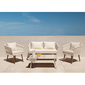 Terraza de Jardín 4 plazas Barker Style Blanco Gardenia