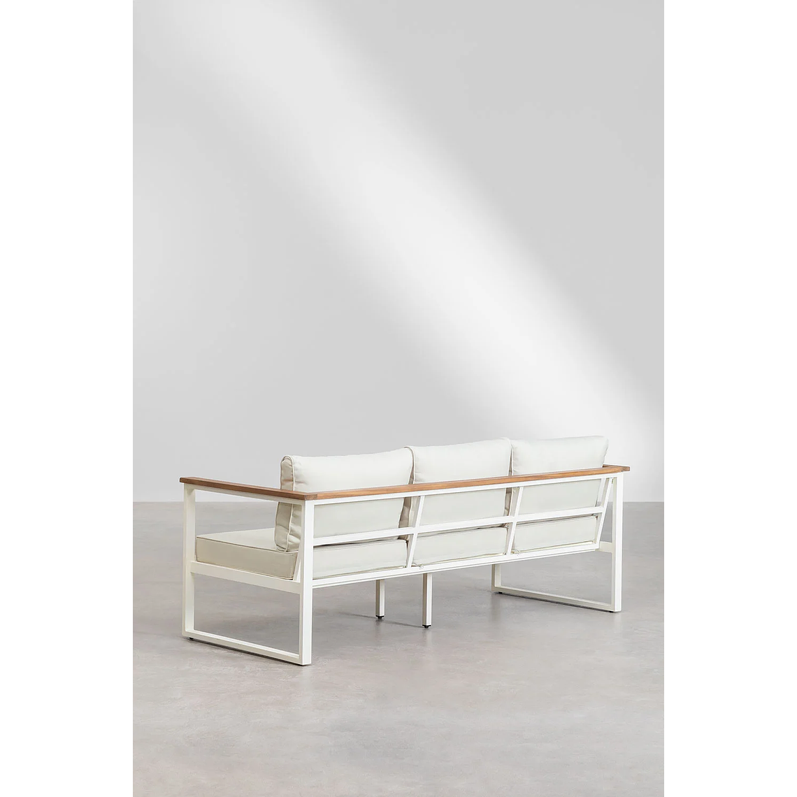 Terraza de Jardín con Sofá de 3 Plazas en Aluminio y Madera de Acacia Lipov 4