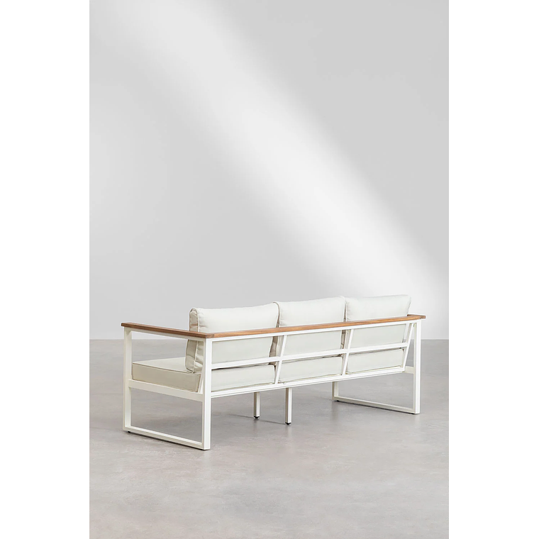 Terraza de Jardín con Sofá de 3 Plazas en Aluminio y Madera de Acacia Lipov 4