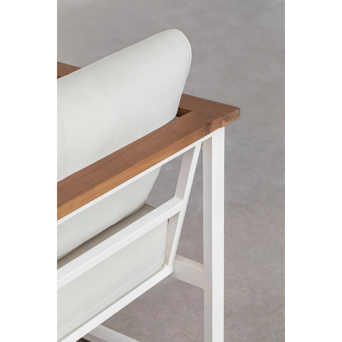 Terraza de Jardín con Sofá de 3 Plazas en Aluminio y Madera de Acacia Lipov 5