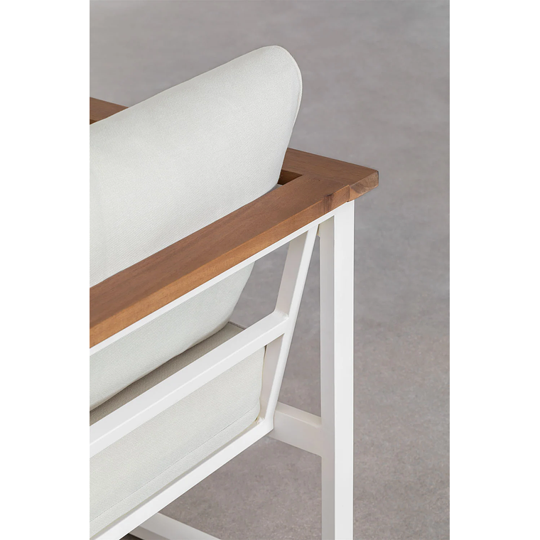 Terraza de Jardín con Sofá de 3 Plazas en Aluminio y Madera de Acacia Lipov 5