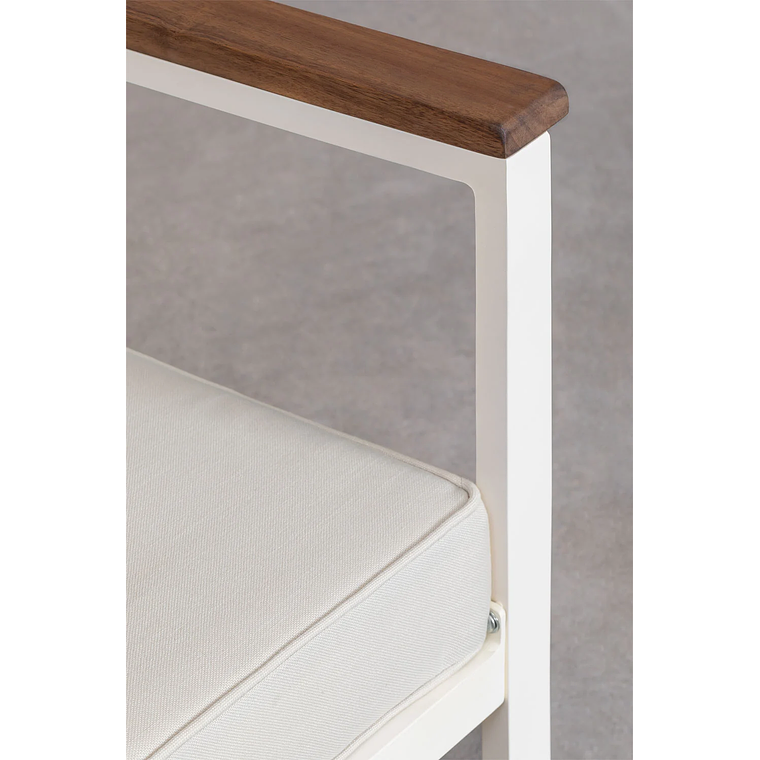 Terraza de Jardín con Sofá de 3 Plazas en Aluminio y Madera de Acacia Lipov 8