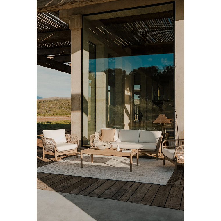 Terraza de Jardín 5 plazas en Aluminio y Madera de Acacia Karvia 2