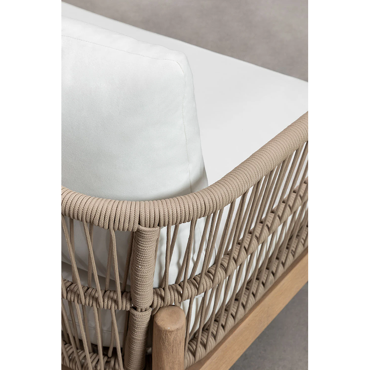 Terraza de Jardín 5 plazas en Aluminio y Madera de Acacia Karvia 5