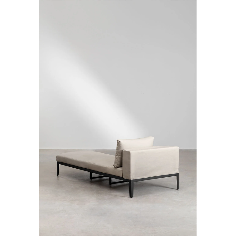 Terraza de Jardín con Sofá Chaise Longue en Aluminio y Madera de Acacia Taranis 5