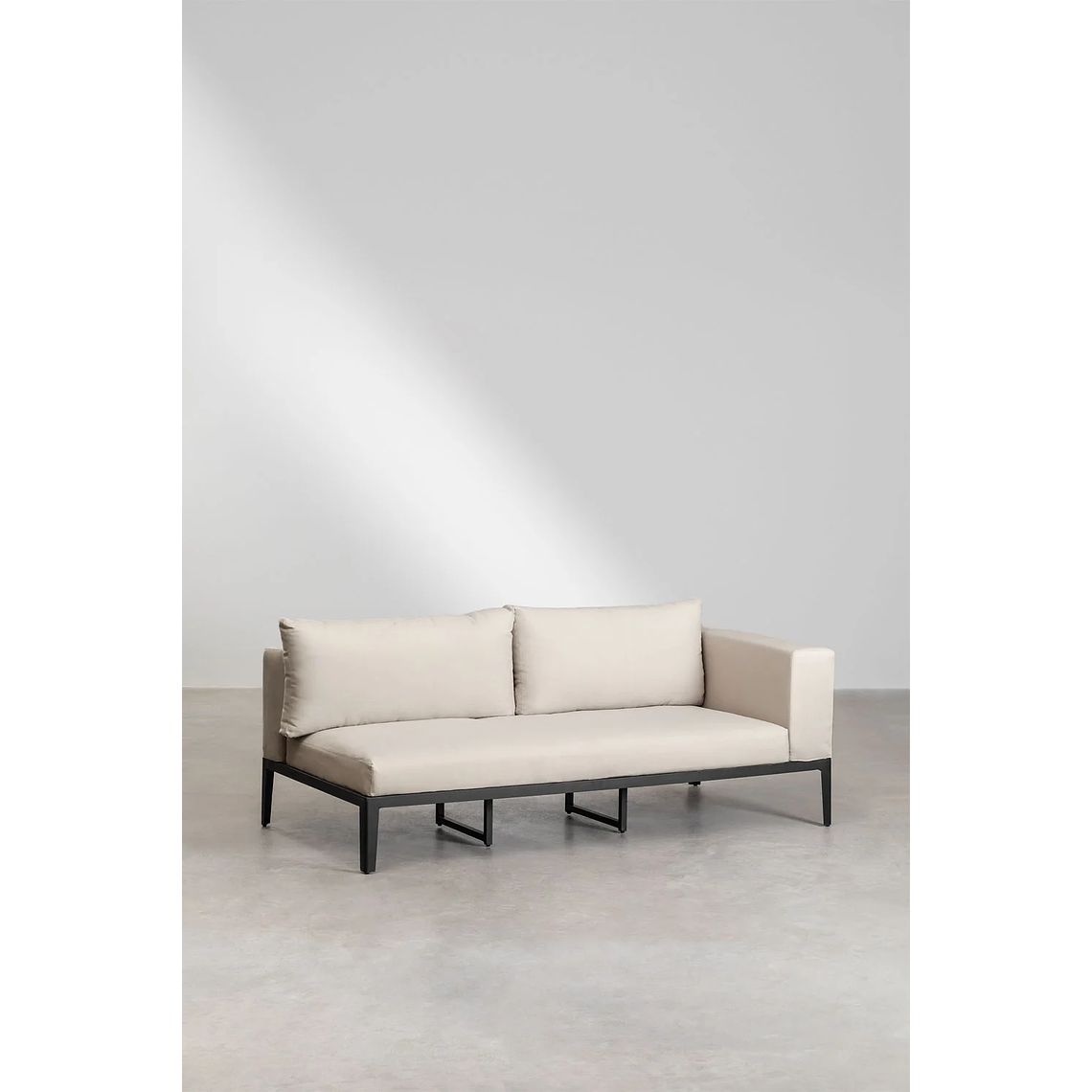 Terraza de Jardín con Sofá Chaise Longue en Aluminio y Madera de Acacia Taranis 6