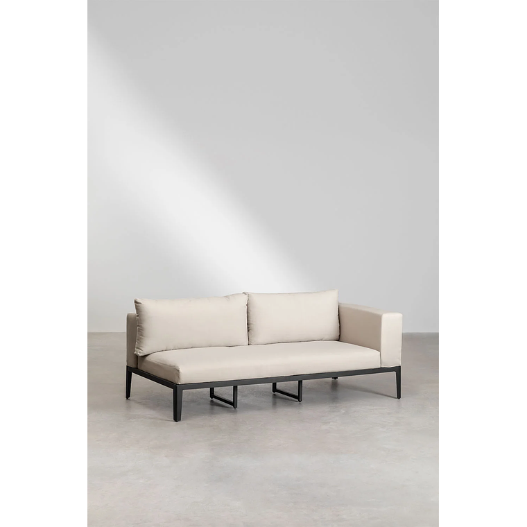 Terraza de Jardín con Sofá Chaise Longue en Aluminio y Madera de Acacia Taranis 6