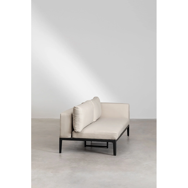 Terraza de Jardín con Sofá Chaise Longue en Aluminio y Madera de Acacia Taranis 7