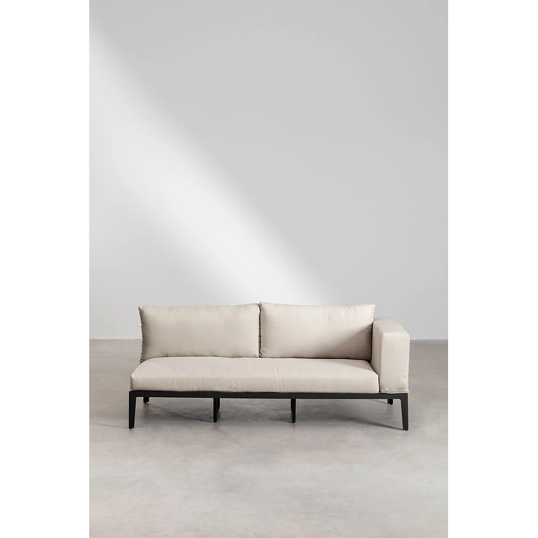 Terraza de Jardín con Sofá Chaise Longue en Aluminio y Madera de Acacia Taranis 8