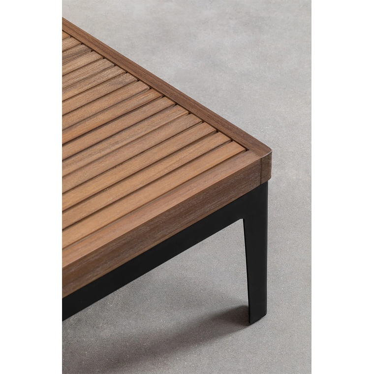 Terraza de Jardín con Sofá Chaise Longue en Aluminio y Madera de Acacia Taranis 11