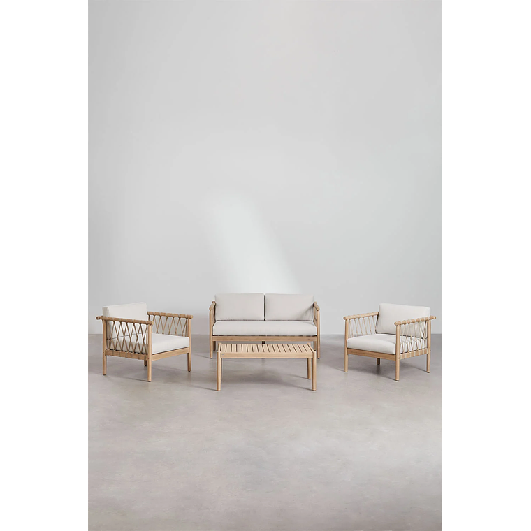 Terraza de jardín en madera de acacia Bizerta 1