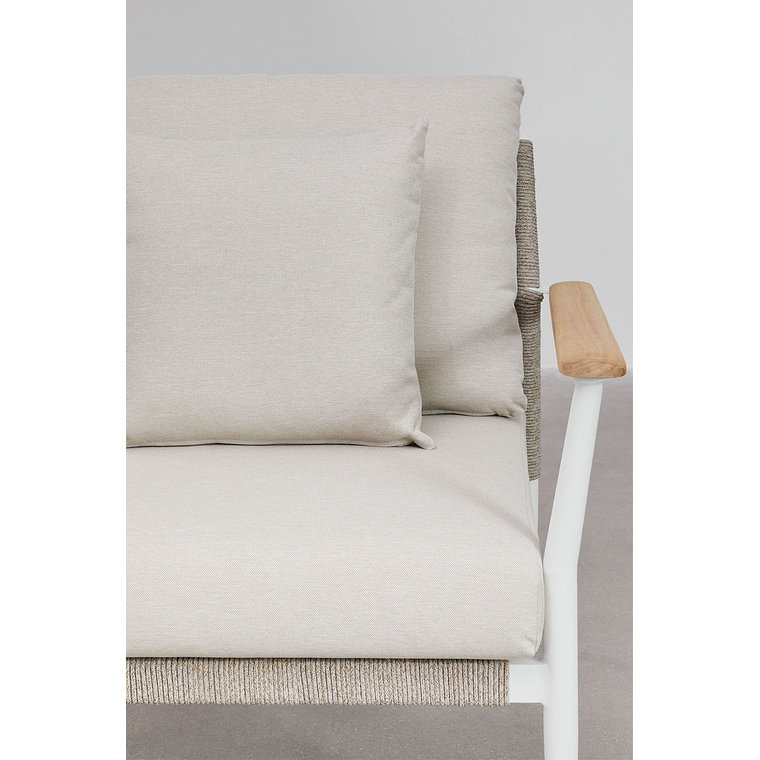 Terraza de Jardín 4 plazas en Madera de Teca y Aluminio Salbury 5