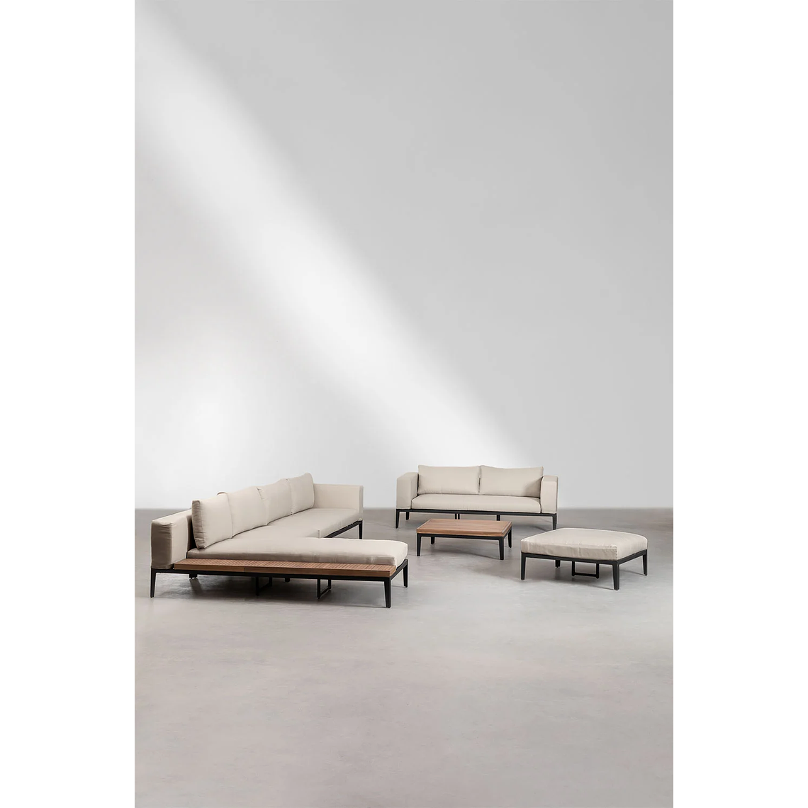 Terraza de Jardín en Aluminio y Madera de Acacia 9 plazas Taranis 2