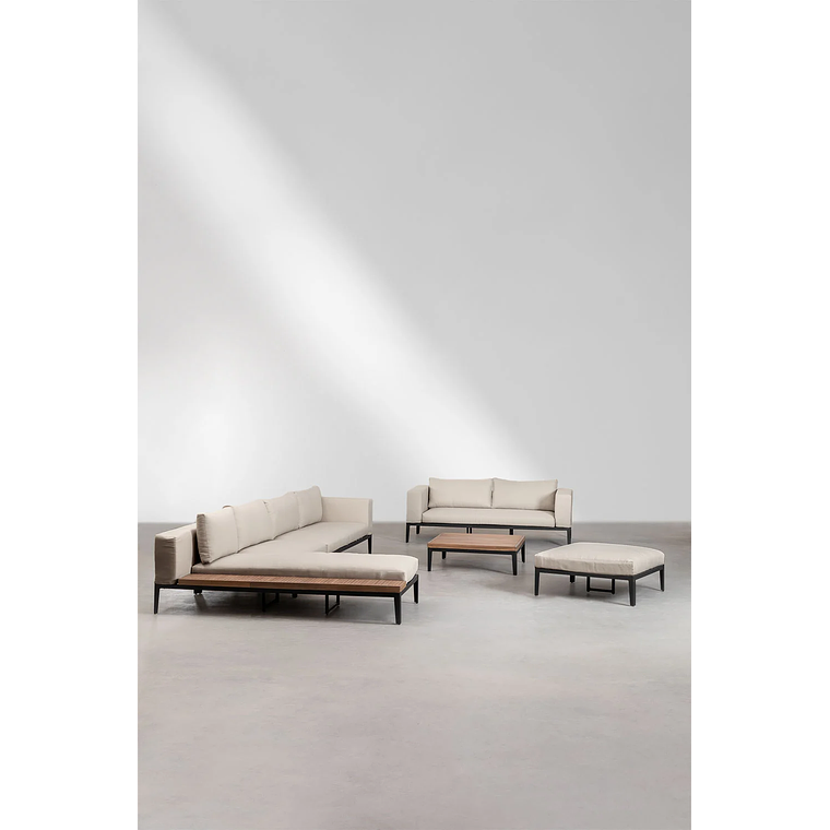 Terraza de Jardín en Aluminio y Madera de Acacia 9 plazas Taranis 2