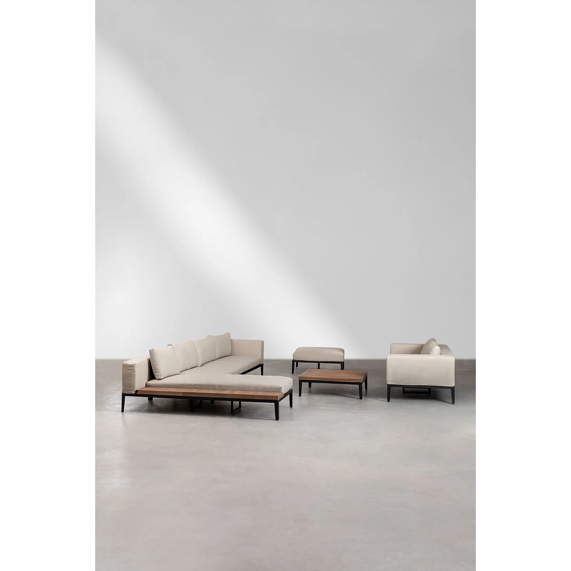 Terraza de Jardín en Aluminio y Madera de Acacia 9 plazas Taranis 3