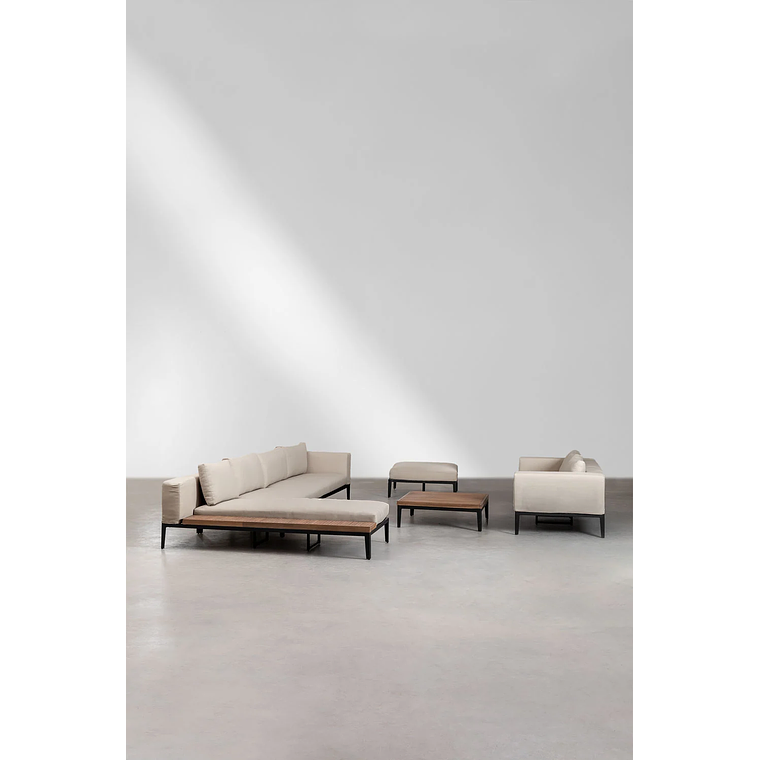 Terraza de Jardín en Aluminio y Madera de Acacia 9 plazas Taranis 3