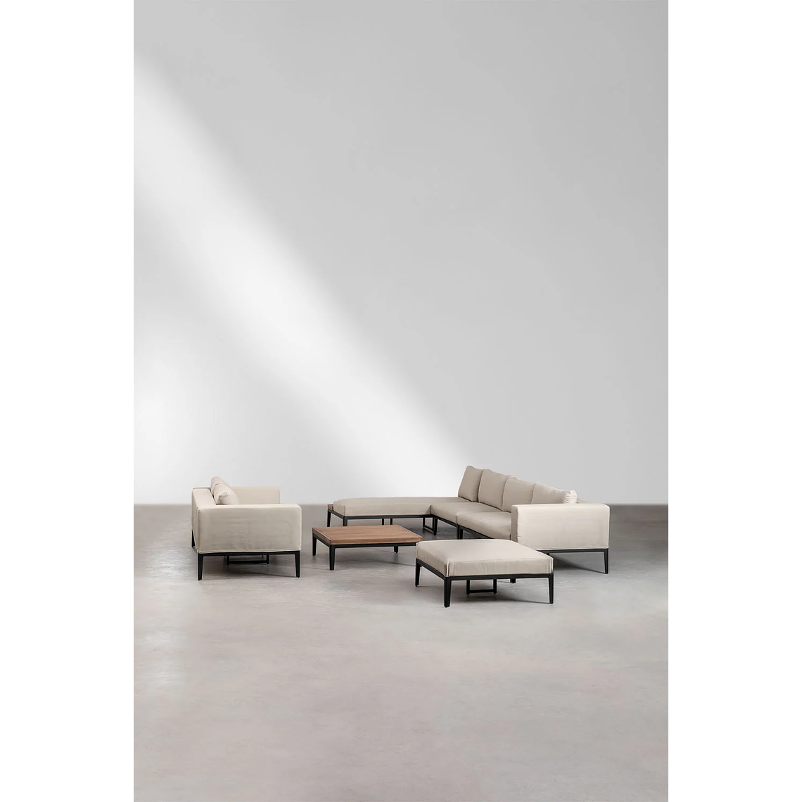 Terraza de Jardín en Aluminio y Madera de Acacia 9 plazas Taranis 4