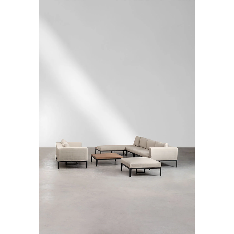 Terraza de Jardín en Aluminio y Madera de Acacia 9 plazas Taranis 4