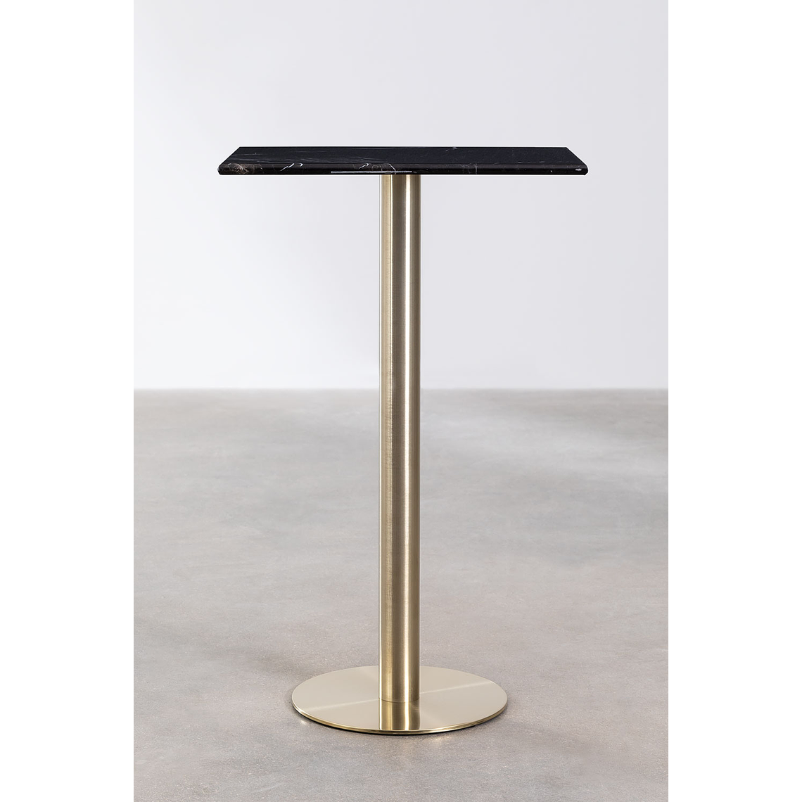 Mesa Alta de Bar Cuadrada en Mármol Negro (60x60 cm) Cosmopolitan 3