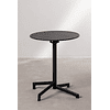 Mesa de Bar Plegable y Convertible en 2 alturas en Acero Negro (Ø59,5 cm) Dely