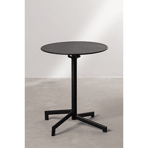 Mesa de Bar Plegable y Convertible en 2 alturas en Acero Negro (Ø59,5 cm) Dely