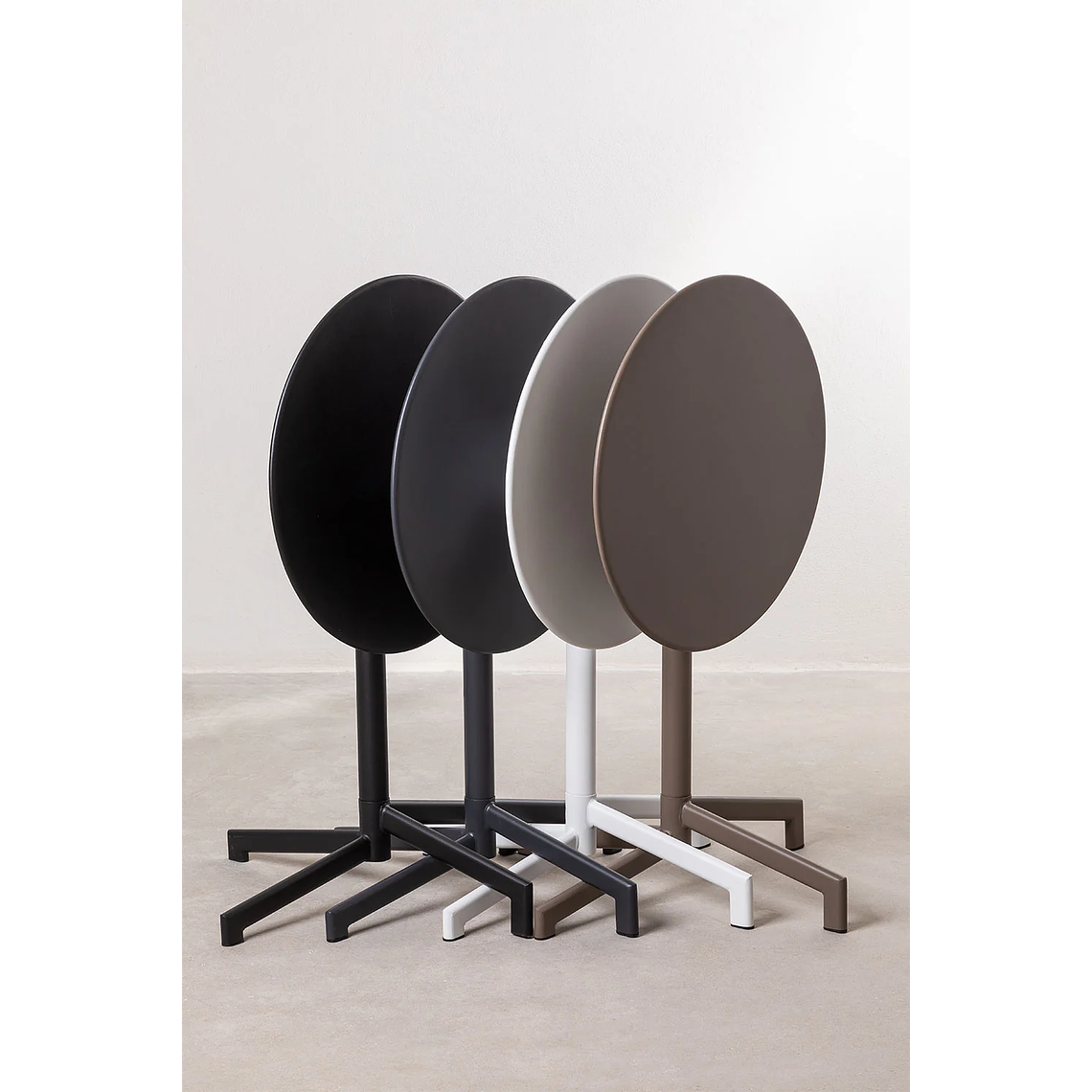 Mesa de Bar Plegable y Convertible en 2 alturas en Acero Negro (Ø59,5 cm) Dely 8