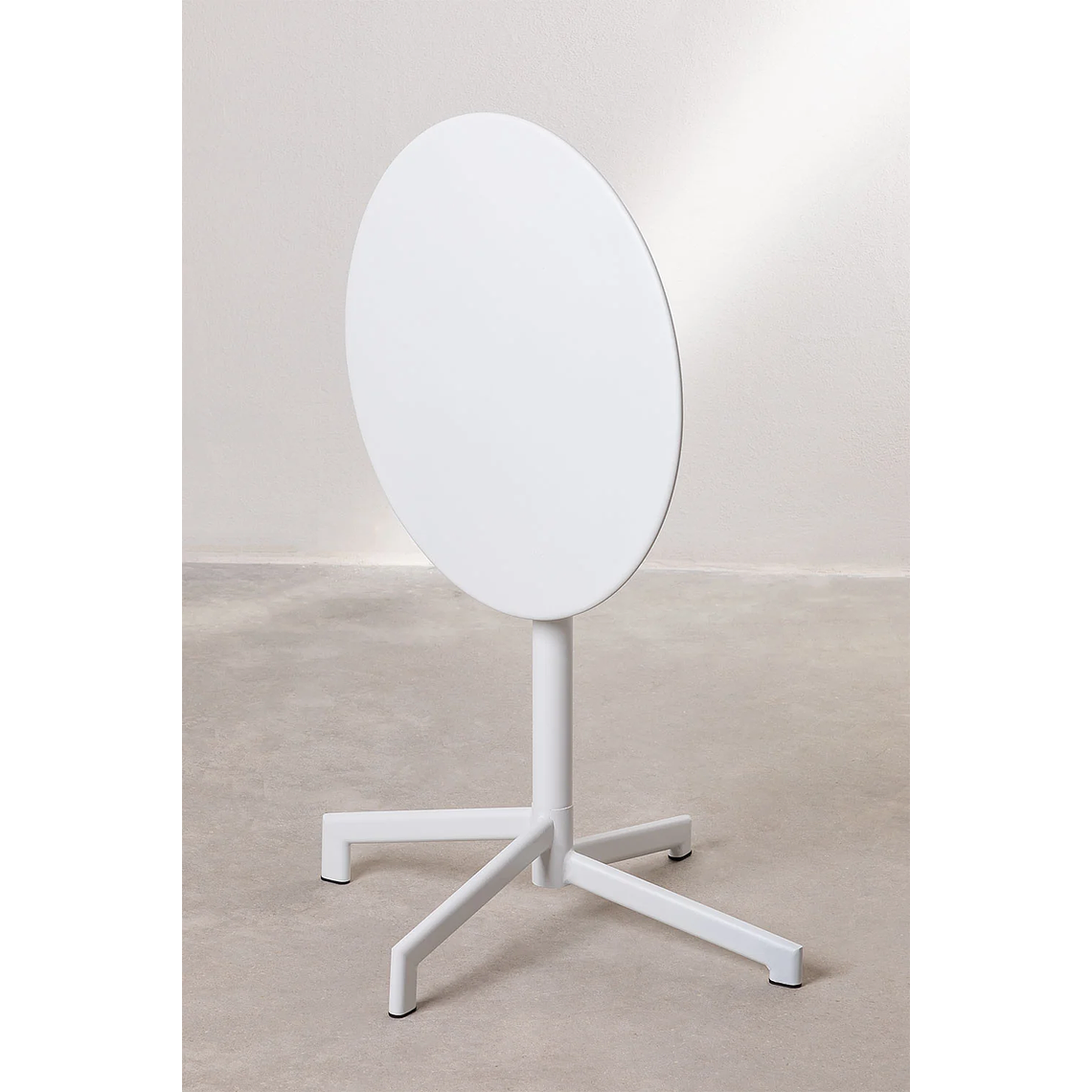 Mesa de Bar Plegable y Convertible en 2 alturas en Acero Blanco (Ø59,5 cm) Dely 6