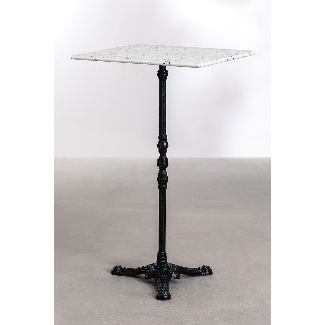 Mesa Alta de Bar en Terrazo Vertuo Blanco (60x60 cm)  1