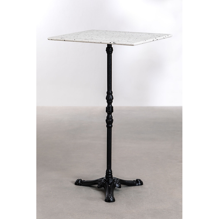 Mesa Alta de Bar en Terrazo Vertuo Blanco (60x60 cm)  1