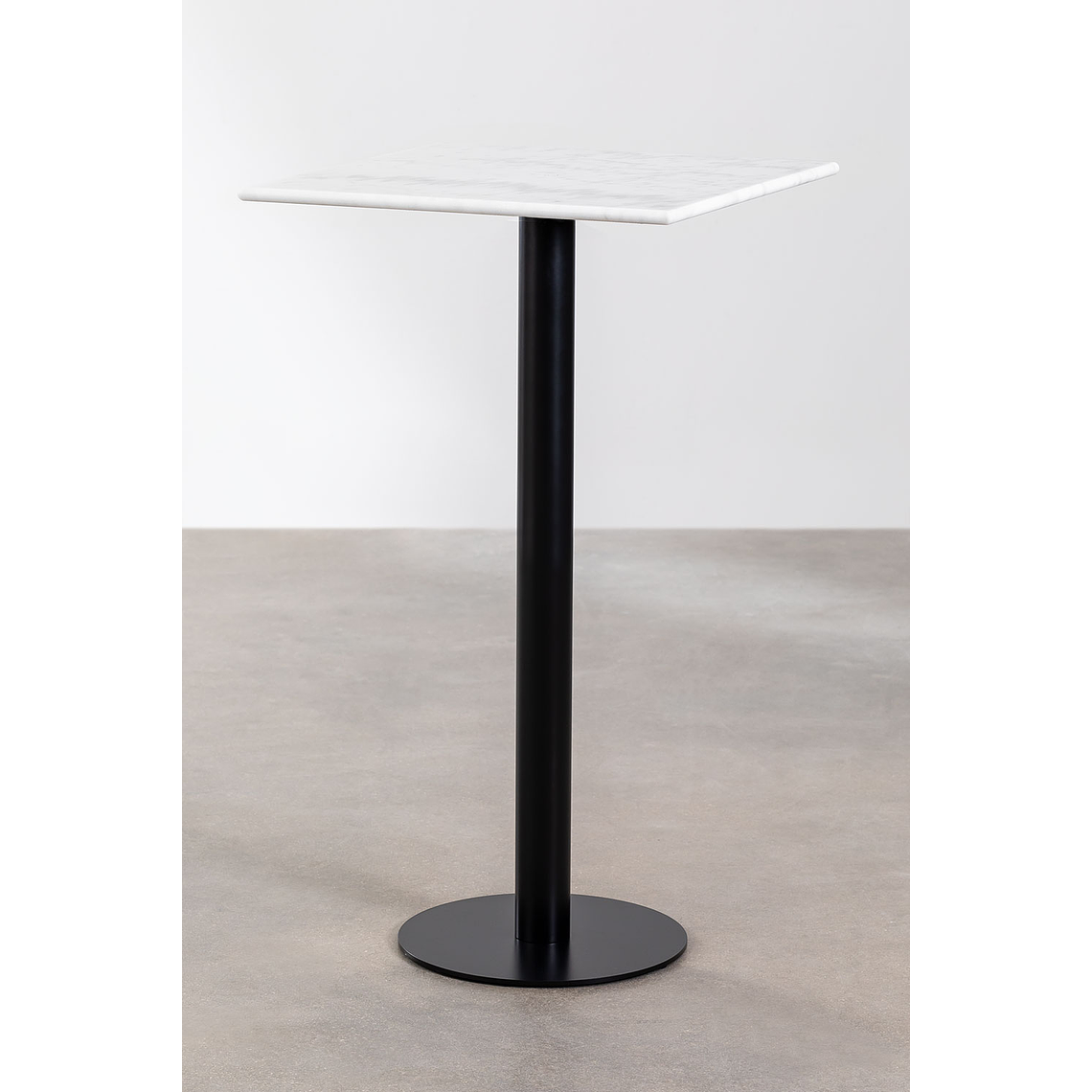 Mesa Alta de Bar Cuadrada en Mármol Blanco (60x60 cm) Rocher 1