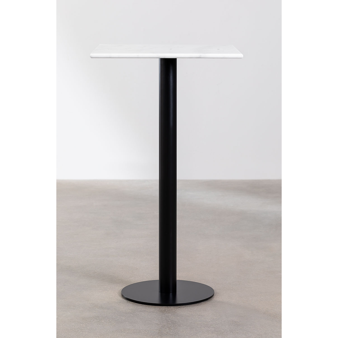 Mesa Alta de Bar Cuadrada en Mármol Blanco (60x60 cm) Rocher 2