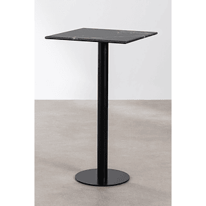 Mesa Alta de Bar Cuadrada en Mármol Negro (60x60 cm) Rocher