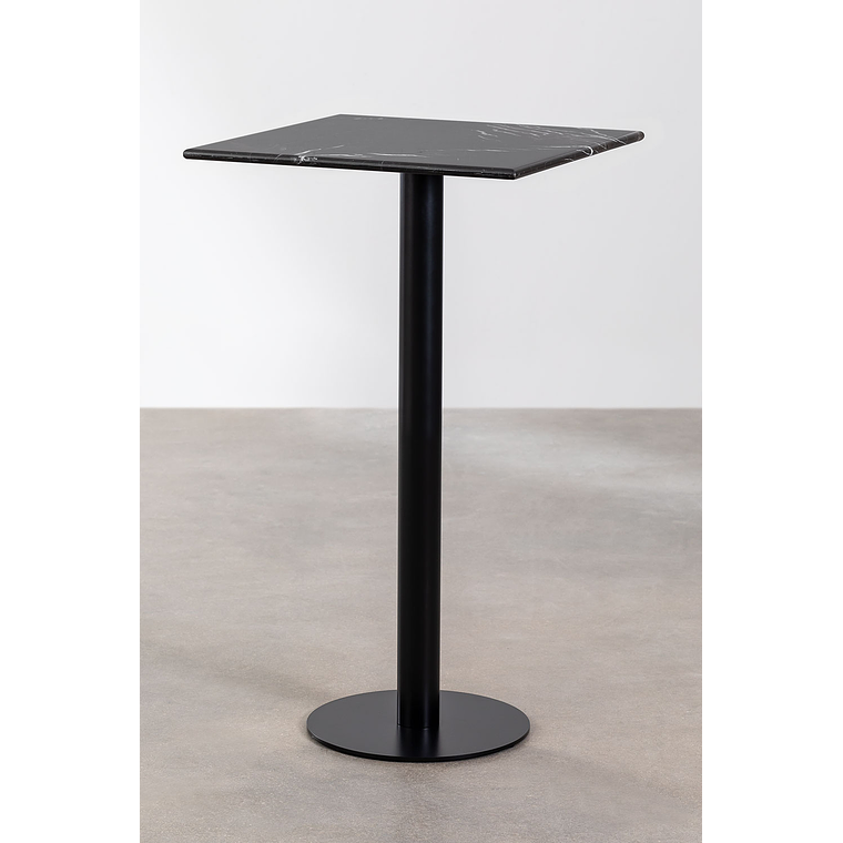 Mesa Alta de Bar Cuadrada en Mármol Negro (60x60 cm) Rocher 1