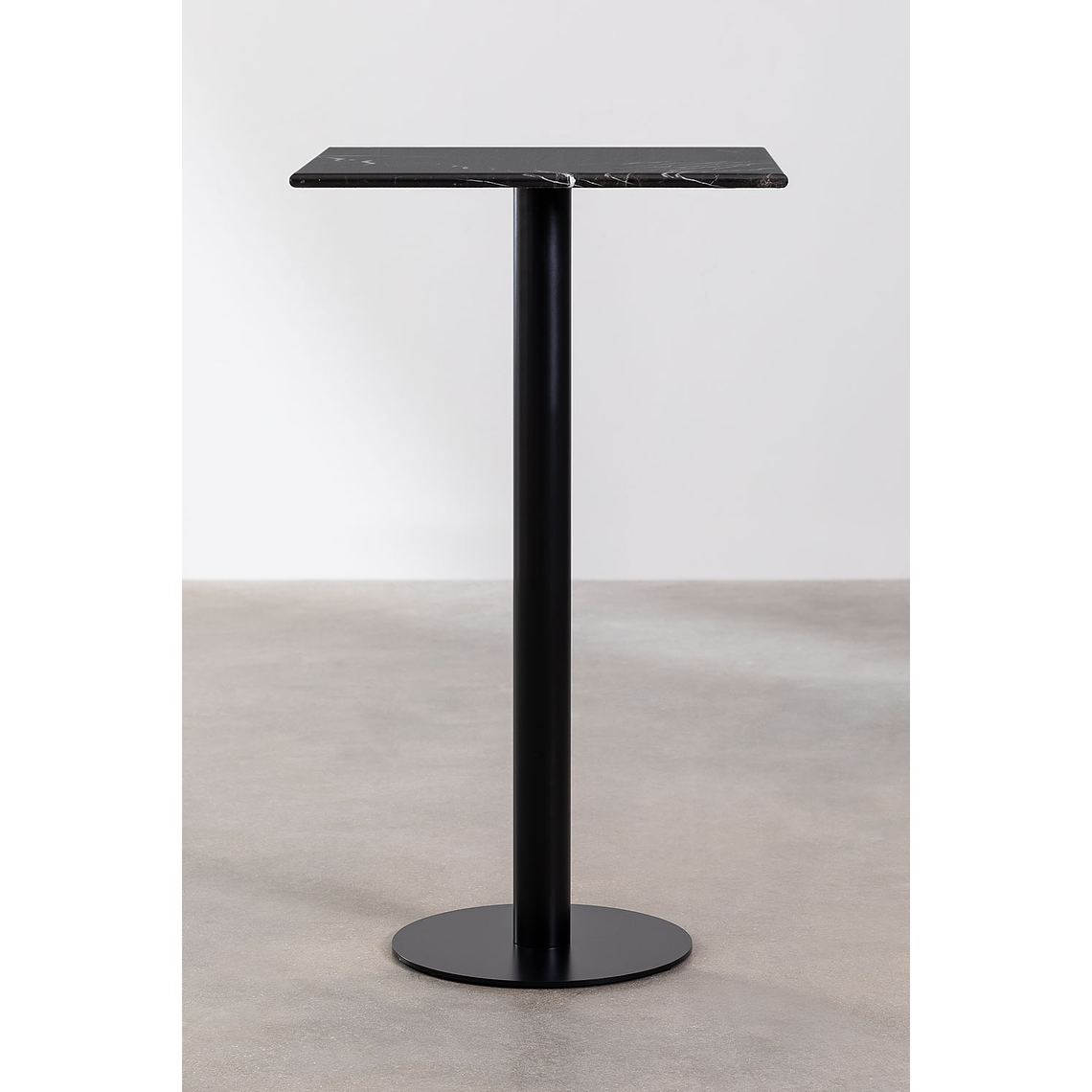 Mesa Alta de Bar Cuadrada en Mármol Negro (60x60 cm) Rocher 2