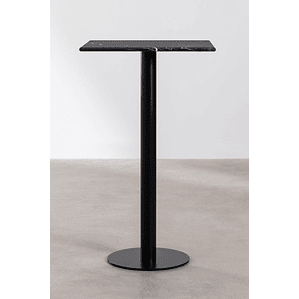 Mesa Alta de Bar Cuadrada en Mármol Negro (60x60 cm) Rocher