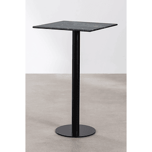 Mesa Alta de Bar Cuadrada en Mármol Verde (60x60 cm) Rocher