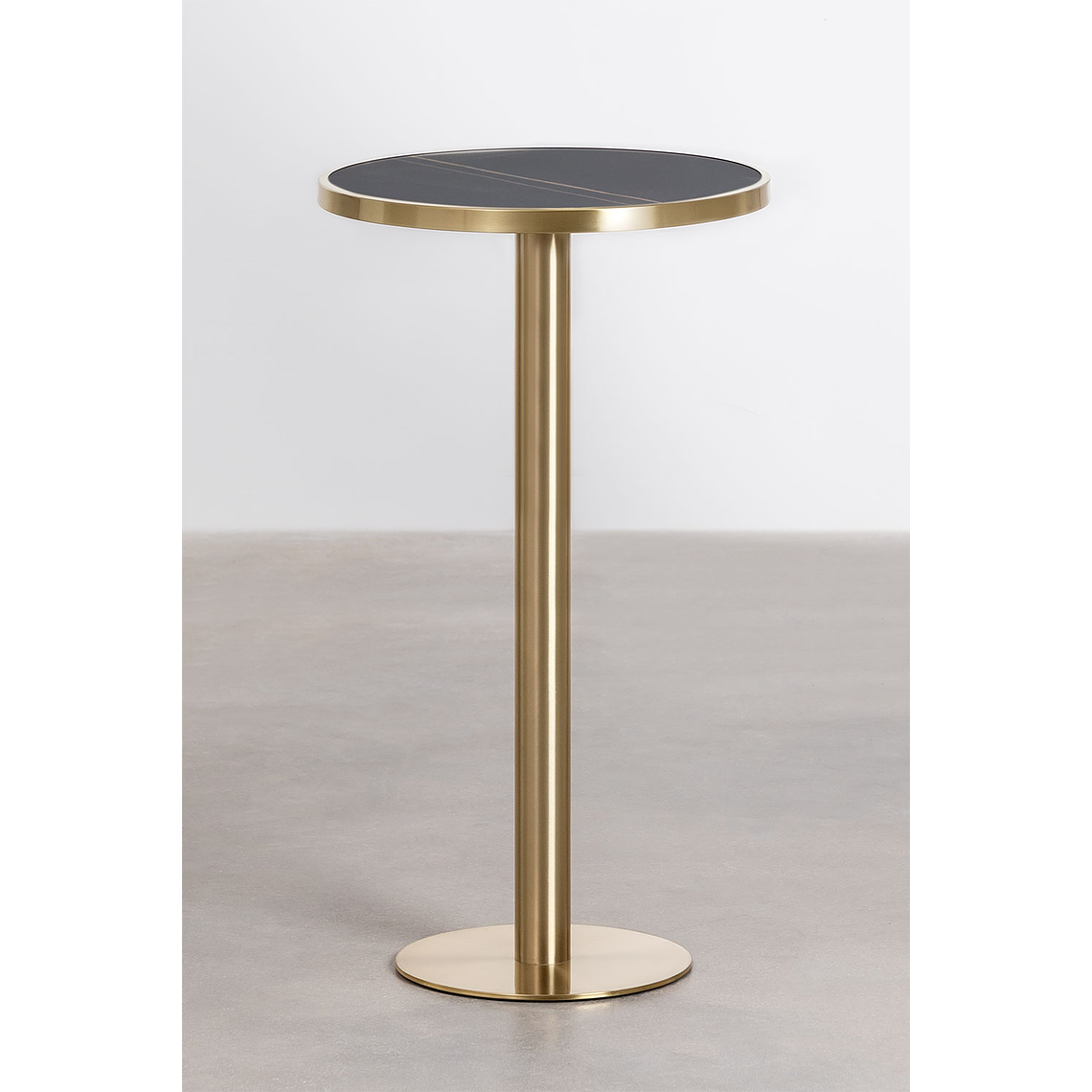 Mesa Alta de Bar Redonda en Gres Negro (Ø60 cm) Manhattan 1