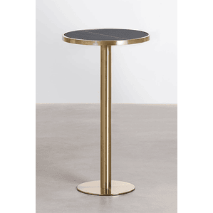 Mesa Alta de Bar Redonda en Gres Negro (Ø60 cm) Manhattan