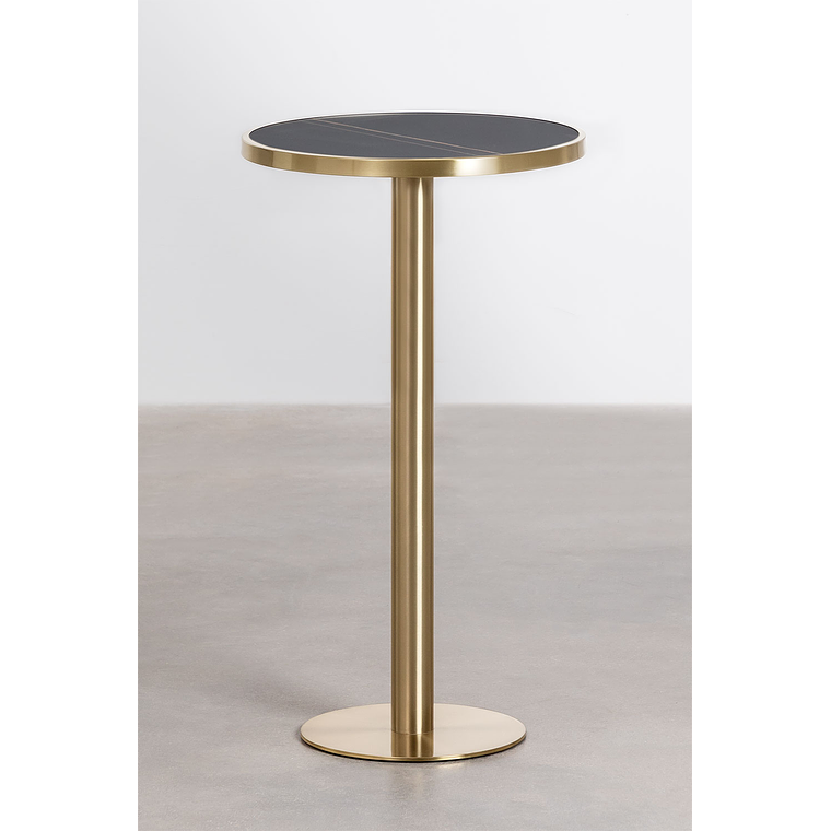Mesa Alta de Bar Redonda en Gres Negro (Ø60 cm) Manhattan 1