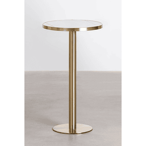 Mesa Alta de Bar Redonda en Gres Blanco (Ø60 cm) Manhattan