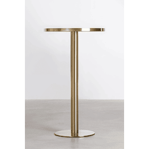 Mesa Alta de Bar Redonda en Gres Blanco (Ø60 cm) Manhattan