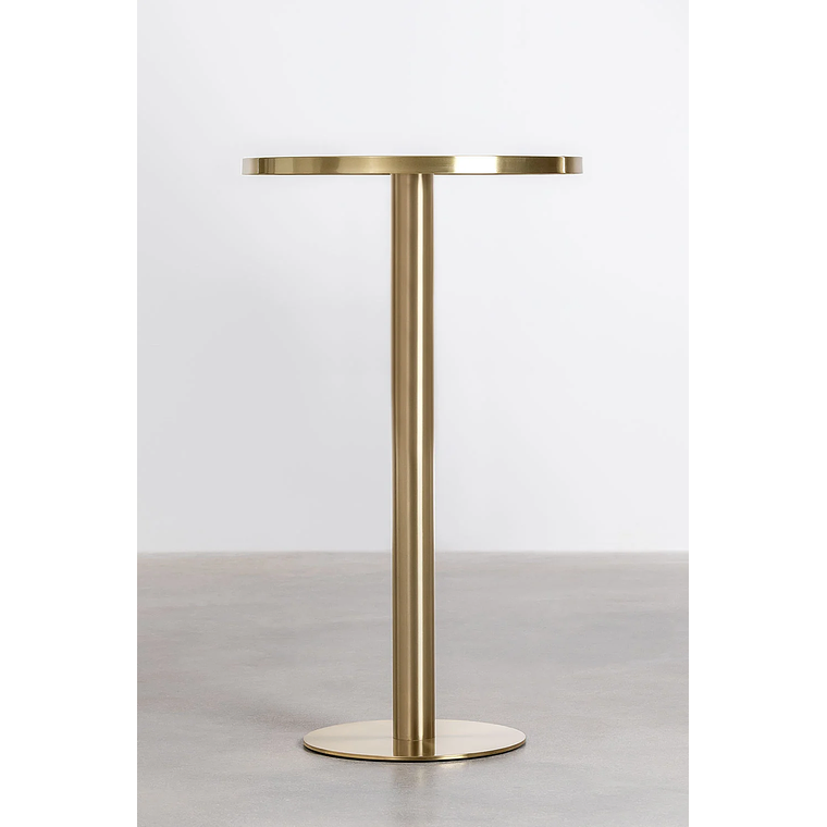 Mesa Alta de Bar Redonda en Gres Blanco (Ø60 cm) Manhattan 2